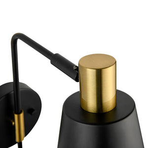 LightFixturesUSA - 1 - Light Black Gold 90 - Degree Adjustable Cone Wall Lamp - Wall Sconce - 1 Pack - 