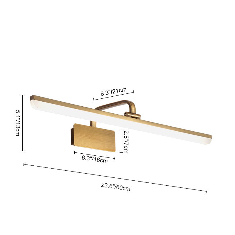 LightFixturesUSA - 1 - Light Brass Linear LED Vanity Light Picture Sconce - Wall Sconce - 31in - 3000K