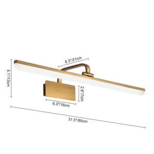 LightFixturesUSA - 1 - Light Brass Linear LED Vanity Light Picture Sconce - Wall Sconce - 31in - 3000K