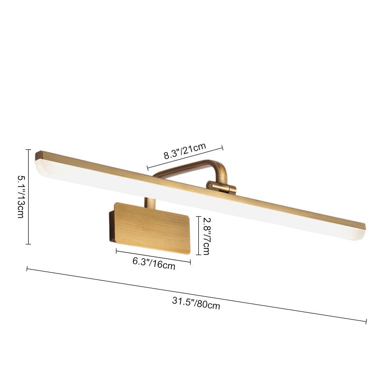 LightFixturesUSA - 1 - Light Brass Linear LED Vanity Light Picture Sconce - Wall Sconce - 31in - 3000K