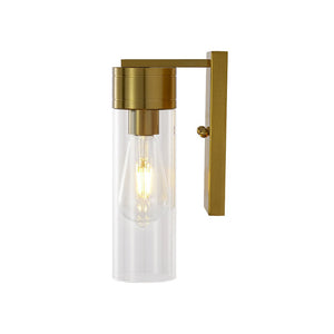 LightFixturesUSA - 1 - Light Clear Glass Cylinder Bathroom Vanity Wall Sconce - Wall Sconce - 1 Pack - 