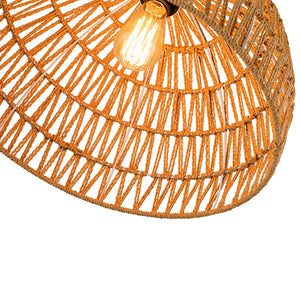 LightFixturesUSA - 1 - Light Coastal Bohemian Woven Rope Dome Pendant - Pendant Light - Medium - Beige