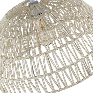 LightFixturesUSA - 1 - Light Coastal Bohemian Woven Rope Dome Pendant - Pendant Light - Medium - Beige