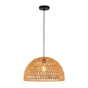 LightFixturesUSA - 1 - Light Coastal Bohemian Woven Rope Dome Pendant - Pendant Light - Medium - Beige