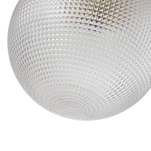 LightFixturesUSA-1-Light Grid Pattern Textured Glass Globe Semi Flush Mount-Ceiling Light-Brass-