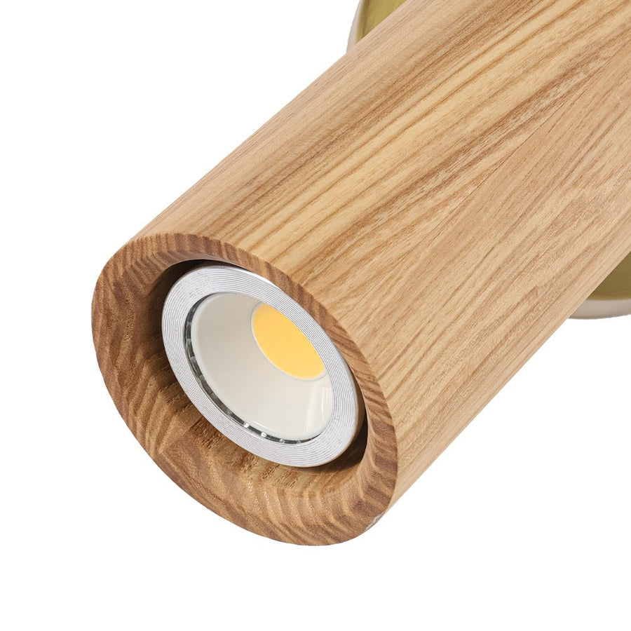 LightFixturesUSA - 1 - Light GU10 Adjustable Wooden Ceiling Spotlight Track Light - Ceiling Light - Ash - 