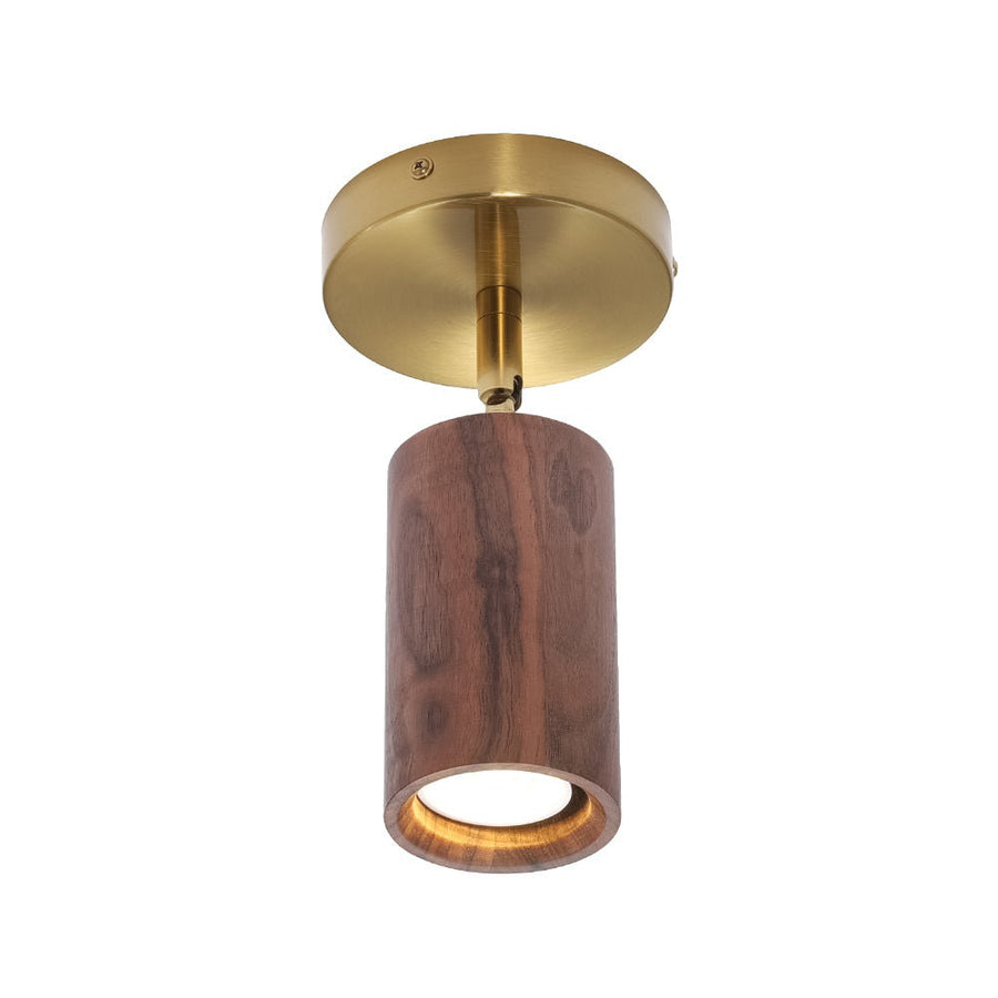 LightFixturesUSA - 1 - Light GU10 Adjustable Wooden Ceiling Spotlight Track Light - Ceiling Light - Walnut - 