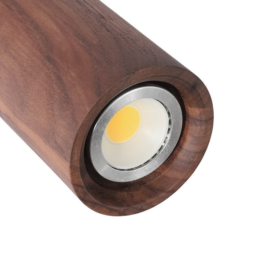 LightFixturesUSA - 1 - Light GU10 Adjustable Wooden Ceiling Spotlight Track Light - Ceiling Light - Walnut - 