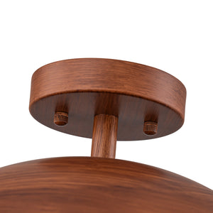 LightFixturesUSA-1-Light Industrial Copper Patina Metal Dome Semi Flush Mount-Ceiling Light-15 in-