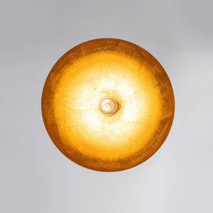 LightFixturesUSA-1-Light Industrial Copper Patina Metal Dome Semi Flush Mount-Ceiling Light-15 in-