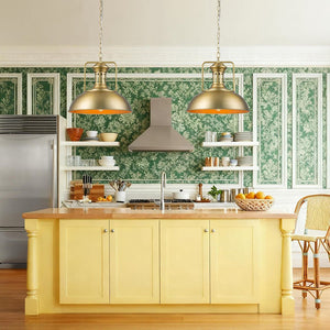 LightFixturesUSA - 1 - Light Industrial Dome Pendant Light - Pendant Light - Brass - 