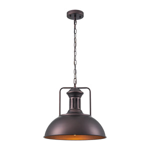 LightFixturesUSA-1-Light Industrial Dome Pendant Light-Pendant Light-Rusty-