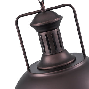 LightFixturesUSA-1-Light Industrial Dome Pendant Light-Pendant Light-Rusty-