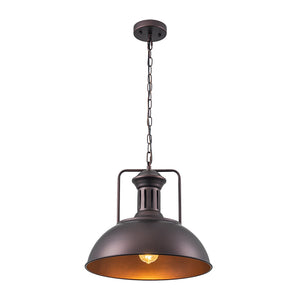 LightFixturesUSA-1-Light Industrial Dome Pendant Light-Pendant Light-Rusty-