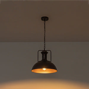 LightFixturesUSA-1-Light Industrial Dome Pendant Light-Pendant Light-Rusty-