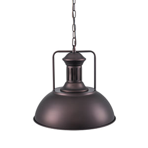 LightFixturesUSA-1-Light Industrial Dome Pendant Light-Pendant Light-Rusty-