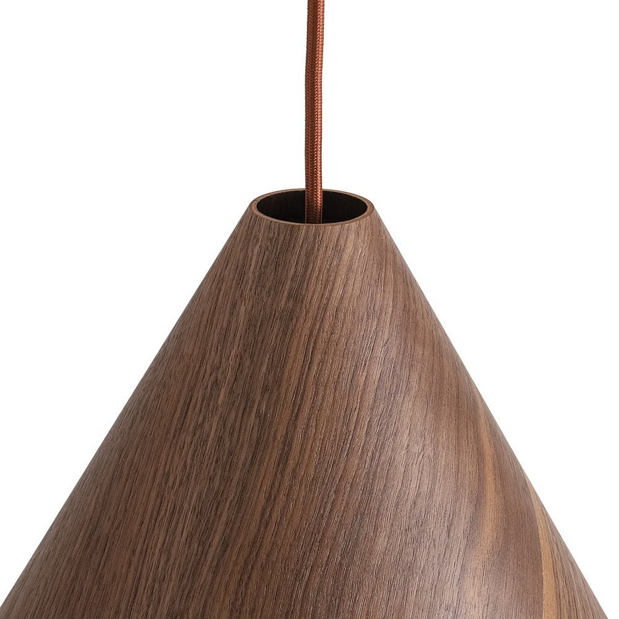 LightFixturesUSA - 1 - Light Modern Farmhouse Wood Grain Cone Kitchen Pendant - Pendant Light - Light Oak - 