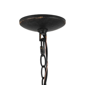 LightFixturesUSA - 1 - Light Shabby Chic Distressed Beige Metal Dome Pendant - Pendant Light - Black - 
