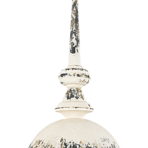 LightFixturesUSA - 1 - Light Shabby Chic Distressed Beige Metal Dome Pendant - Pendant Light - Black - 