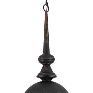 LightFixturesUSA - 1 - Light Shabby Chic Distressed Beige Metal Dome Pendant - Pendant Light - Black - 