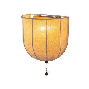 LightFixturesUSA - 1 - Light Vintage Natural Fabric Linen Cage Wall Sconce - Wall Sconce - 2 Packs - 