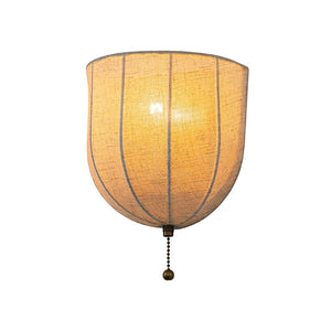 LightFixturesUSA - 1 - Light Vintage Natural Fabric Linen Cage Wall Sconce - Wall Sconce - 2 Packs - 