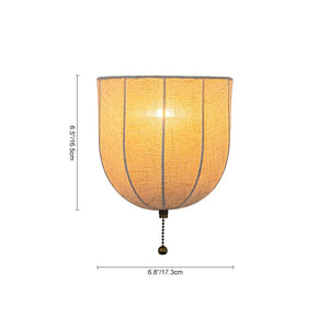 LightFixturesUSA - 1 - Light Vintage Natural Fabric Linen Cage Wall Sconce - Wall Sconce - 2 Packs - 