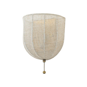 LightFixturesUSA - 1 - Light Vintage Natural Fabric Linen Cage Wall Sconce - Wall Sconce - 2 Packs - 