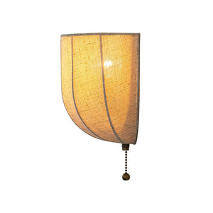 LightFixturesUSA - 1 - Light Vintage Natural Fabric Linen Cage Wall Sconce - Wall Sconce - 2 Packs - 