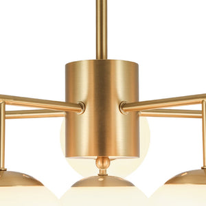 LightFixturesUSA-10-Light Brass Opal Glass Globe Round Sputnik Chandelier-Chandelier-35 in-