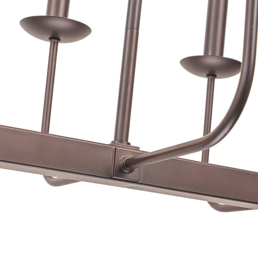 LightFixturesUSA - 10 - Light French Vintage Candle Style Linear Island Chandelier - Chandelier - Oil - Rubbed Bronze - 