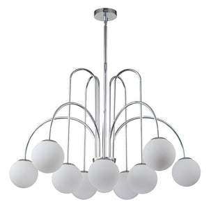 LightFixturesUSA-10-Light Frosted Glass Globe Bubble Chandelier-Chandelier-Chrome-