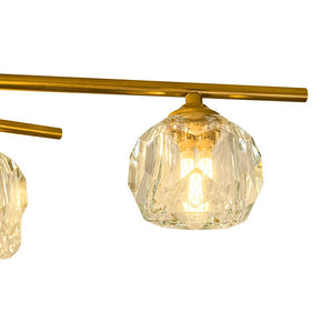 LightFixturesUSA-12-Light Brass Faceted Crystal Sputnik Semi Flush Chandelier-Ceiling Light-Brass-