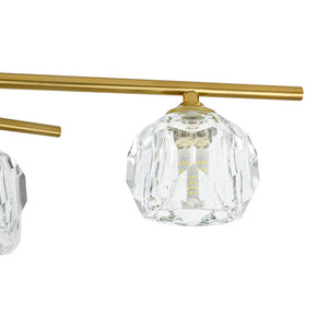 LightFixturesUSA-12-Light Brass Faceted Crystal Sputnik Semi Flush Chandelier-Ceiling Light-Brass-