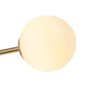 LightFixturesUSA - 12 - Light Brass Firework Opal Glass Globe Sputnik Chandelier - Chandelier - Brass - 