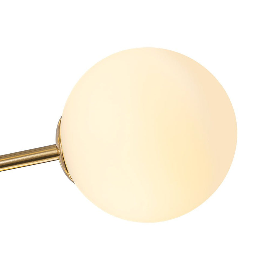 LightFixturesUSA - 12 - Light Brass Firework Opal Glass Globe Sputnik Chandelier - Chandelier - Brass - 