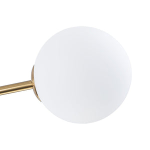 LightFixturesUSA - 12 - Light Brass Firework Opal Glass Globe Sputnik Chandelier - Chandelier - Brass - 