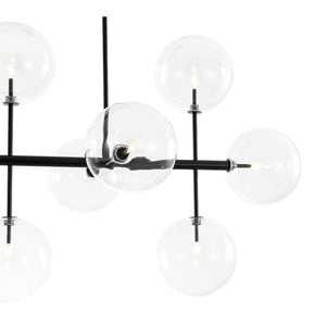 LightFixturesUSA - 12 - Light Sputnik Glass Globe Bubble Linear Island Chandelier - Chandelier - Black (Exclusive Offer) - 