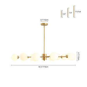 LightFixturesUSA - 15 - Light Opal Glass Globe Bubble Sputnik Branch Chandelier - Chandelier - Brass - 