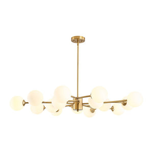 LightFixturesUSA - 15 - Light Opal Glass Globe Bubble Sputnik Branch Chandelier - Chandelier - Brass - 