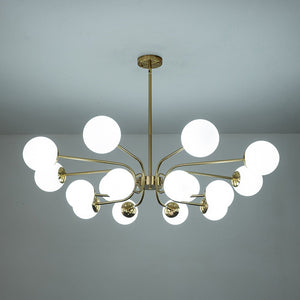 LightFixturesUSA-16-Light Frosted Glass Globe Bubble Sputnik Chandelier-Chandelier-Black-