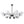 LightFixturesUSA-16-Light Frosted Glass Globe Bubble Sputnik Chandelier-Chandelier-Black-