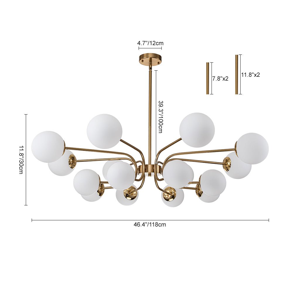 Frosted Glass Globe Bubble Sputnik Chandelier | LightFixturesUSA