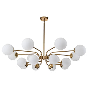 LightFixturesUSA-16-Light Frosted Glass Globe Bubble Sputnik Chandelier-Chandelier-Black-