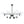 LightFixturesUSA-16-Light Frosted Glass Globe Bubble Sputnik Chandelier-Chandelier-Black-