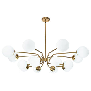 LightFixturesUSA-16-Light Frosted Glass Globe Bubble Sputnik Chandelier-Chandelier-Black-