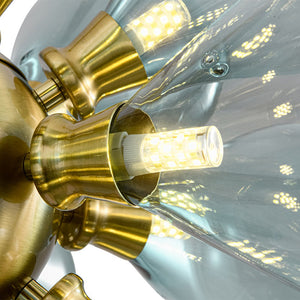 LightFixturesUSA - 18 - Light Cluster Gradual Blue Glass Globe Bubble Chandelier - Chandelier - Gradual Blue - 