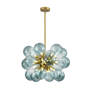 LightFixturesUSA - 18 - Light Cluster Gradual Blue Glass Globe Bubble Chandelier - Chandelier - Gradual Blue - 