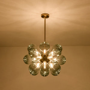 LightFixturesUSA - 18 - Light Cluster Gradual Blue Glass Globe Bubble Chandelier - Chandelier - Gradual Blue - 