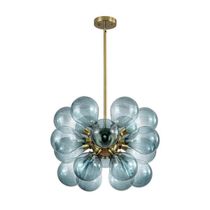 LightFixturesUSA - 18 - Light Cluster Gradual Blue Glass Globe Bubble Chandelier - Chandelier - Gradual Blue - 